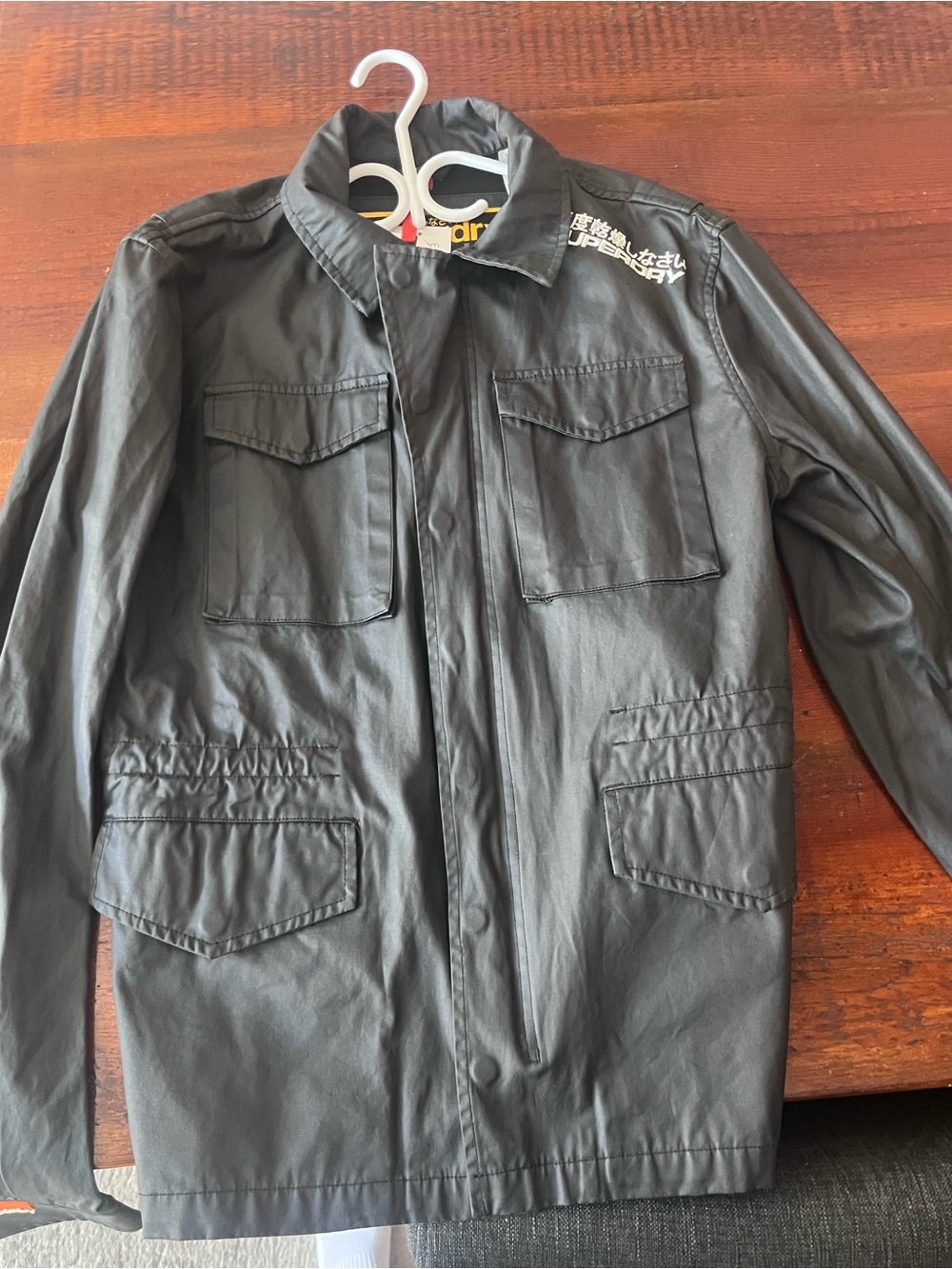 Superdry Black Men's Military-Style Raincoat